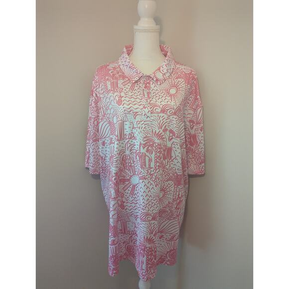 Yatta Other - Yatta Golf tropical sporty red pink white polo 4xl shirt NWT